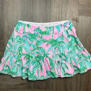 Lilly Pulitzer Luxletic Taye Skort Womens XS Pink Blossom Palm Print Tennis Golf